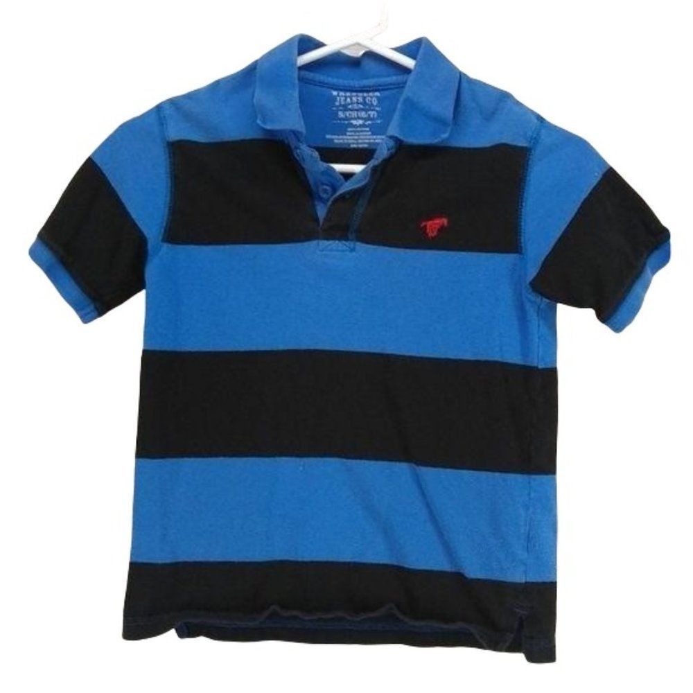 Wrangler Jeans Company Boys Striped blue black 6/7 Polo shirt